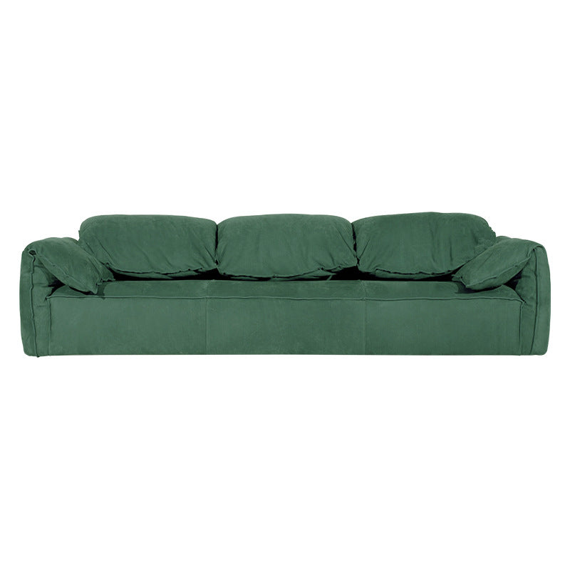 Foshan furniture little elephant ear leather sofa italian normcore living room straight row down genuine leather lazy fabric sofa