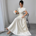 Polka dot short-sleeve dress - women's new summer collection: french retro, age-defying, slimming, and elegant maxi dress
