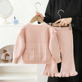 Girls' spring outfit set : new stylish cardigan jacket and lace pants two-piece set for girls - perfect for spring and autumn