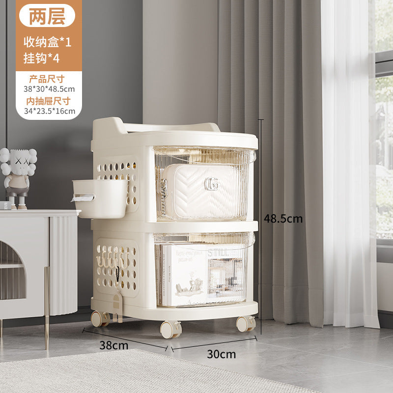 Stroller Baby Products Shelf Home Living Room Movable Large Capacity Storage Rack Layered Drawer Snack Cabinet