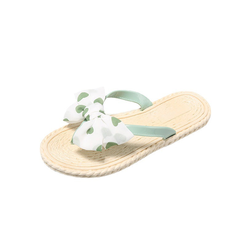 Floral flip-flops women's summer fashion sweet outdoor wear flat beach sandals wet-proof non-slip dorm room slippers