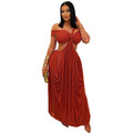 C7430 cross-border   fashion women's sexy bandeau bodycon see-through mesh dress