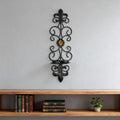 European retro minimalist wavy iron candle holder with electronic candles for a romantic ambiance in living room or dining table