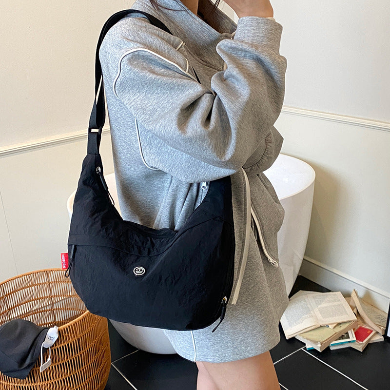 Cross-border casual nylon underarm bag women's 2025 new lightweight dumpling bag large-capacity versatile shoulder messenger bag