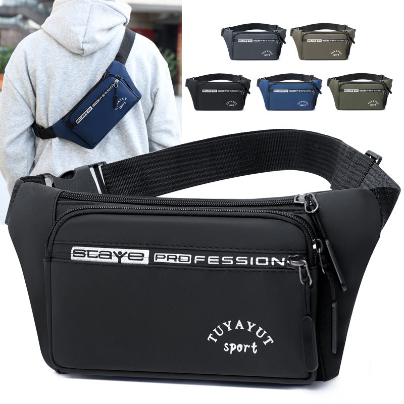 New outdoor sports breast bag multi-functional simple commuting fashion shoulder messenger bag going out portable mobile phone fanny pack