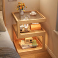 Solid wood bedside table bedside storage rack bedroom coffee table living room for home small new arrival log style ultra-narrow side table