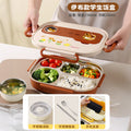 Pokémon 304 stainless steel student lunch box, divided bento box, large capacity meal box for office workers, portable cutlery set