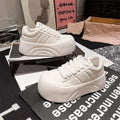 Thick soleplatform shoes heightened sports big toe bread white shoes women's 2026 spring autumnew arrivalpopular casual sneakers