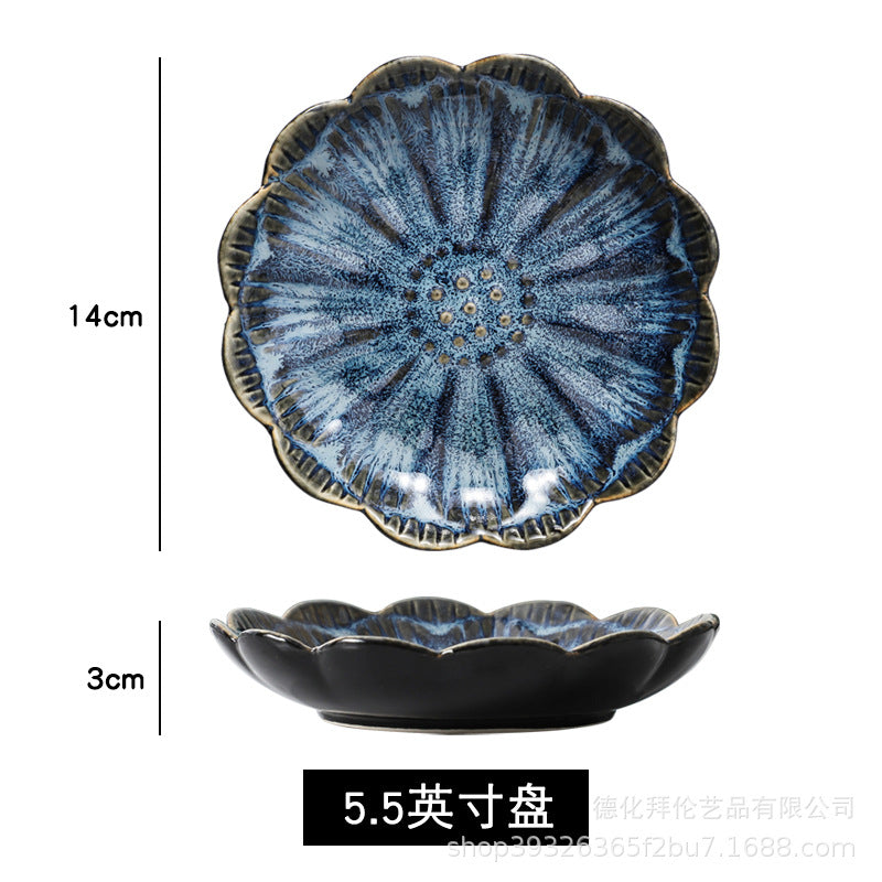 Japanese styleaccessible luxury dipping dish seasoning dish ceramic bone spitting dish small dish sauce and vinegar plate seasoning dish for home cold dish dish