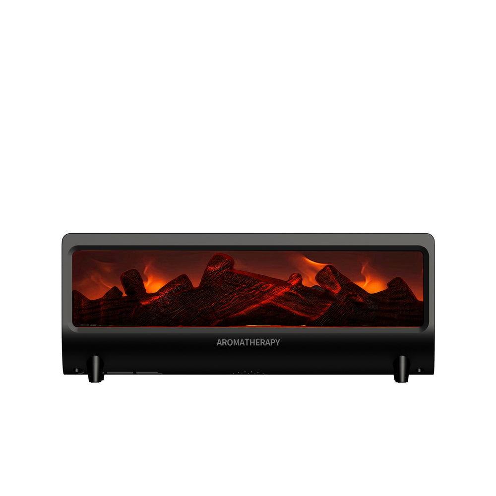 New retro fireplace aroma diffuser, 3d simulated charcoal fireplace humidifier, home colorful fireplace flame aromatherapy diffuser