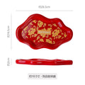 Minimalist style new year red snack tray dried fruit plate living room bedroom desktop organizer office glasses storage tray