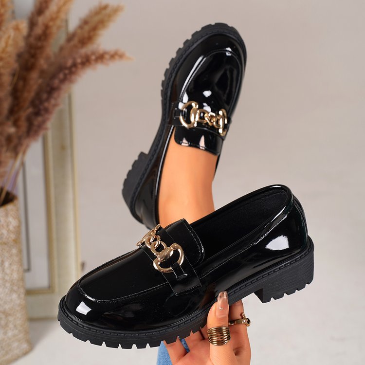 plus size loafers for women, new 2026 spring/autumn collection, patent leather bow mary janes, casual shoes for women