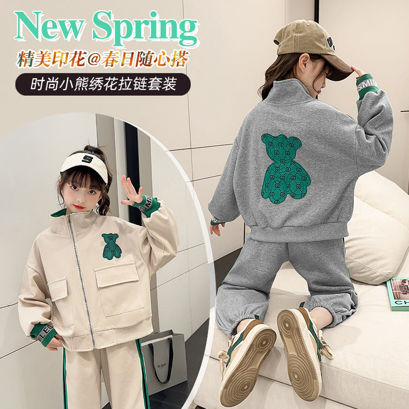 Girls' spring/autumn sweatshirt  set - stylish and trendy casual outfit for big girls and kids - autumn fashion