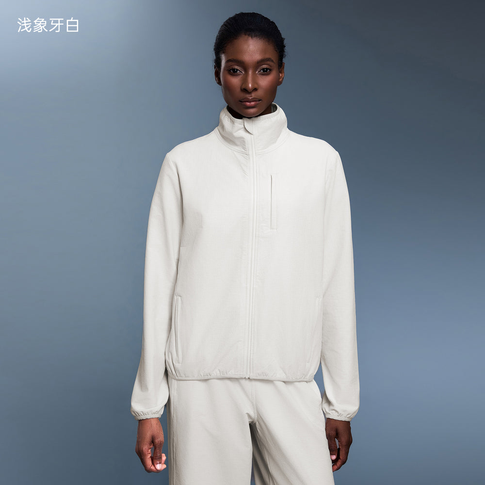 New women's lightweight waterproof outdoor long-sleeve fleece-lined stand collar windproof casual jacket - autumn d25166
