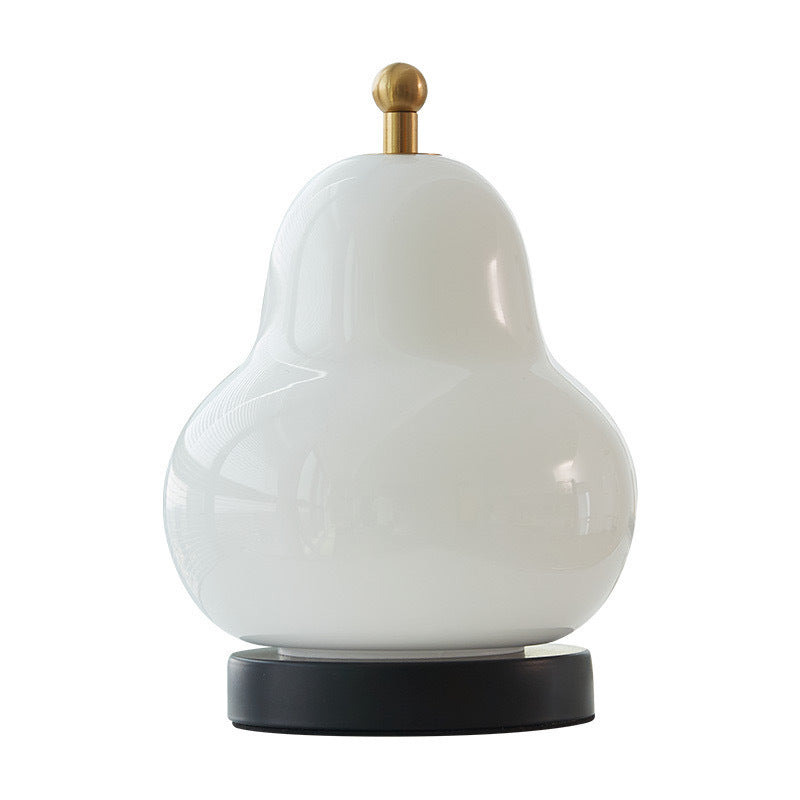 French cream pear table lamp - bedroom bedside minimalist living room rechargeable portable high-end atmosphere decorative night light
