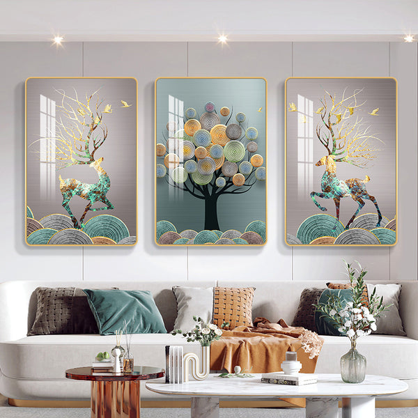 Wall painting living room decorative painting staircase entrance modern simple triptych bedroom mural light luxury sofa background wall hanging painting