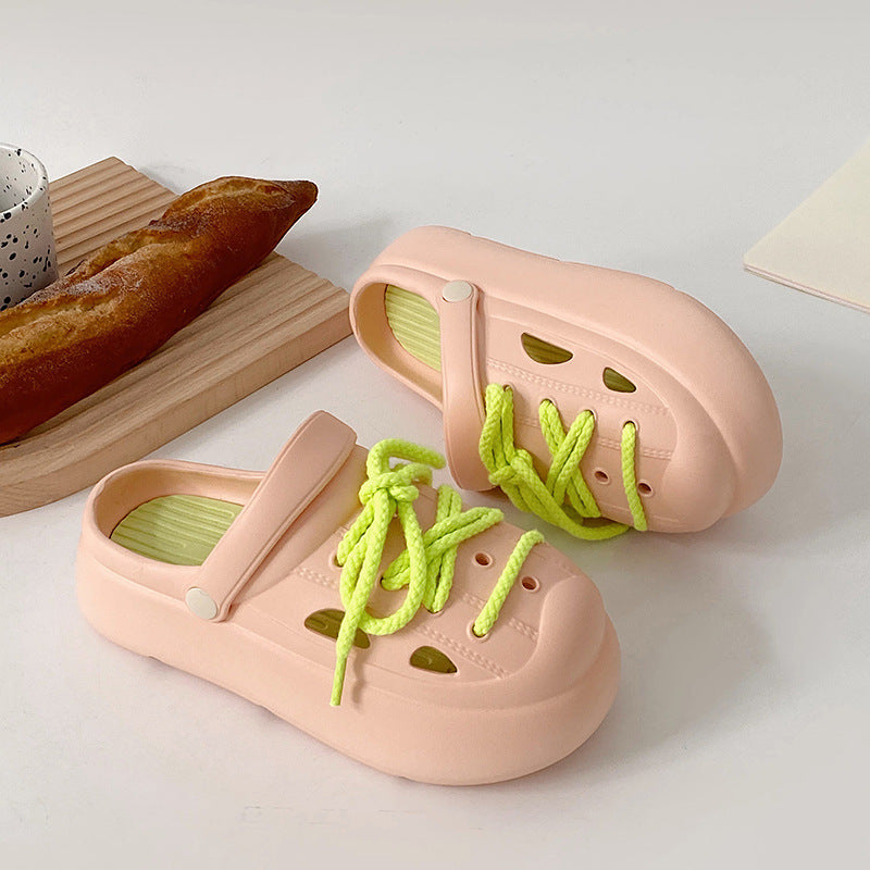 Fairy wind beautiful super fairy slippers women's thick sole summer outwear k-style pearl sandals fashion princess style flip flops