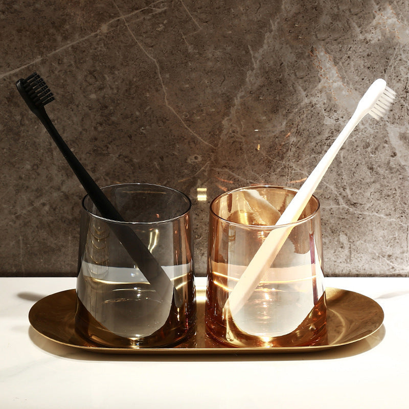 Glass mouthwash cup minimalist toothbrush cup couple's home toothbrushing cup set hotel guest room wash cup toothbrush cup