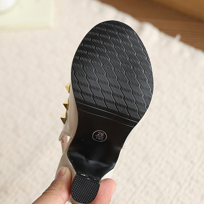 Fanka haotrendy version of small leather shoes, pointed toe rivets, mary jane shoes, niche stylesense of design, work clothingeasiest for matchelegantflats