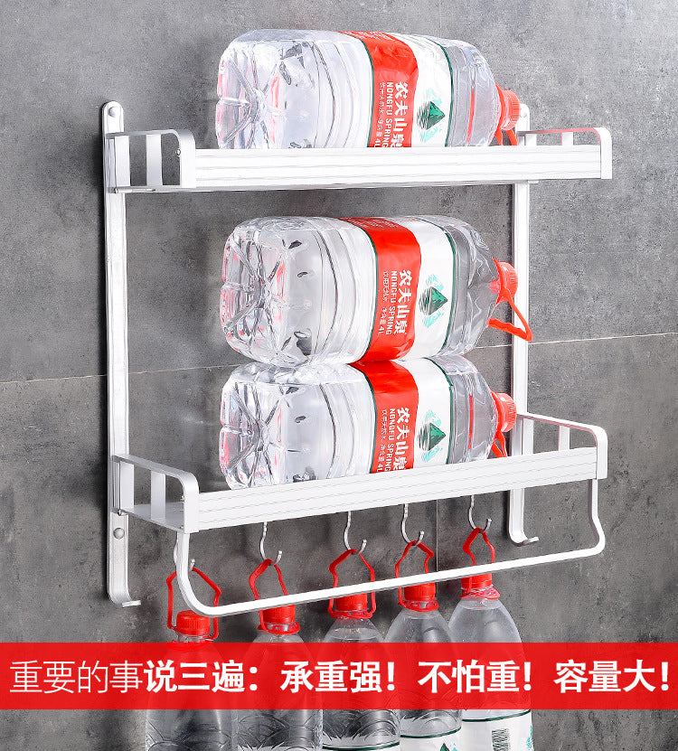No punching kitchen rack wall-mounted wall seasoning box supplies household Daquan hanger storage artifact black