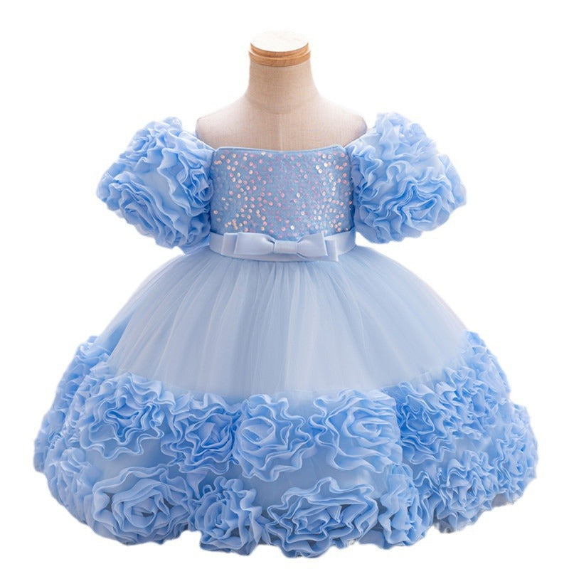 Girls' formal dresses princess dress baby dresses gowns children's tulip sequin hostess piano performance costume