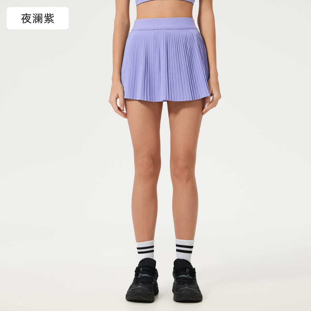 Ice-feeling breathable outdoor sports skirt for women with lining fashion tape tennis skirt yoga fitness skirt d25008