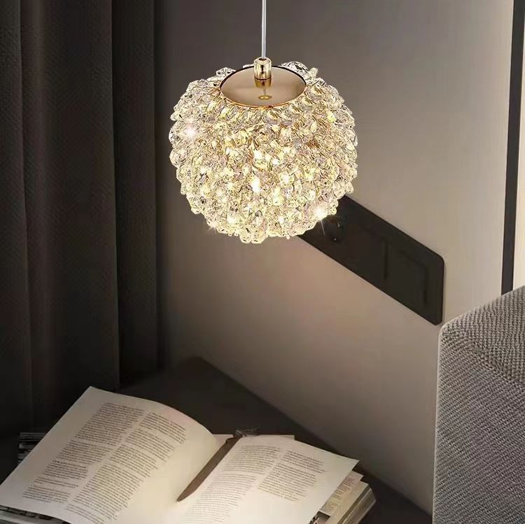 Whole house new warm romantic light luxury creative bedside lamp modern Nordic aisle corridor bedroom crystal chandelier