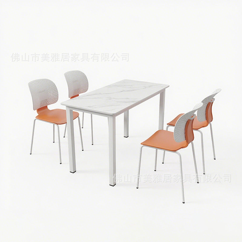 Company staff restaurant School canteen Custody class Table and chair combination 4 people 6 people Staff dining table and chair Rock slab table Commercial