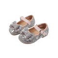 Vancahao girls' rhinestone bow princess shoes,  spring/autumn new korean style children's fashion soft sole leather shoes