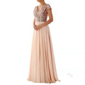summer new arrival: women's foreign trade dress -  &  new v-neck sequin chiffon patchwork evening gown maxi dress
