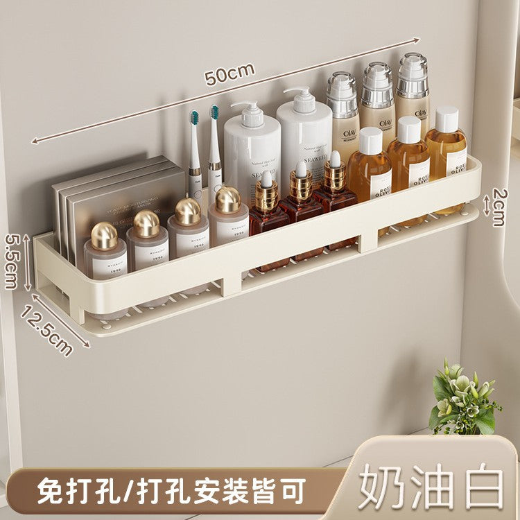 Space Aluminum Cream Wind Toilet Wash Desk Shelf No Punching Toilet Bathroom Toilet Wall Hanging Storage Rack