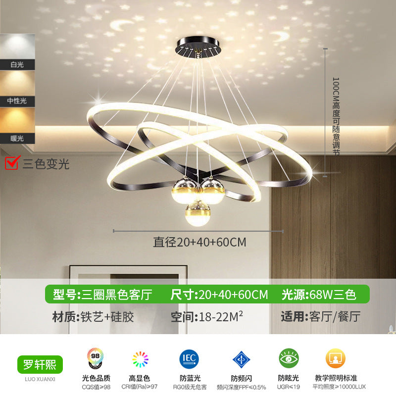 Living room chandelier crystal gypsy fish line lamp restaurant bed and breakfast lighting simple modern Nordic chandelier