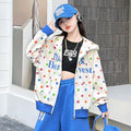 Girl's high street colorful polka dot hooded loose-fit set - effortless style  spring/autumn niche cardigan two-piece outfit