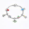 Christmas bracelet wholesale: european and american punk metal minimalist style christmas tree snowflake accessories, unique gift bracelets for women