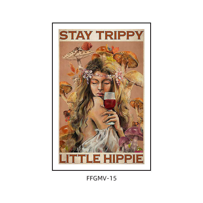 Bar decoration painting retro music dining bar restaurant KTV box hanging painting cafe clear bar abstract beautiful woman mural