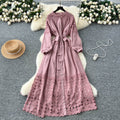 French retroelegancedress women's new arrivalclassy lacepatchwork strap waist elegant long skirt