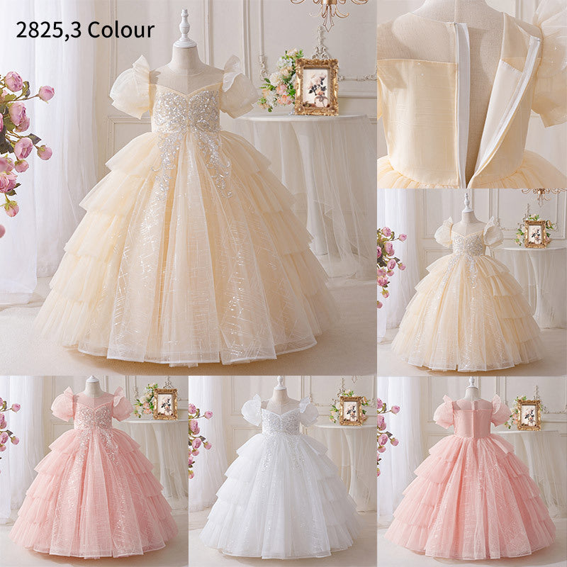 Girls' dresses -  exclusive: long, mesh flower girl dresses, wedding dresses, piano recital outfits, birthday party gowns
