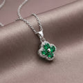 popular fashion full diamond four-leaf clover necklace accessible luxuryniche style women's versatile elegant non-fading clavicle chain suit