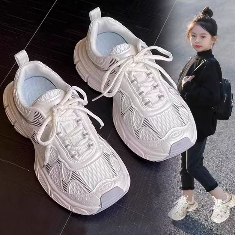 spring/summer new kids' breathable mesh shoes - trendy chunky sneakers for older children and students - lightweight running & casual shoes