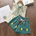 Girls' fashionable and stylish outfit set -  summer korean style short sleeve and shorts cute children's two-piece set - wholesale supply