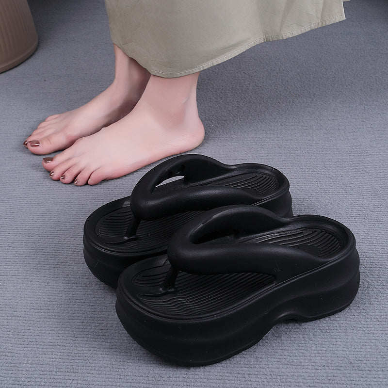 New eva platform flip-flops for women - summer outdoor wear, beach-friendly, fashionable, non-slip, soft sole sandals
