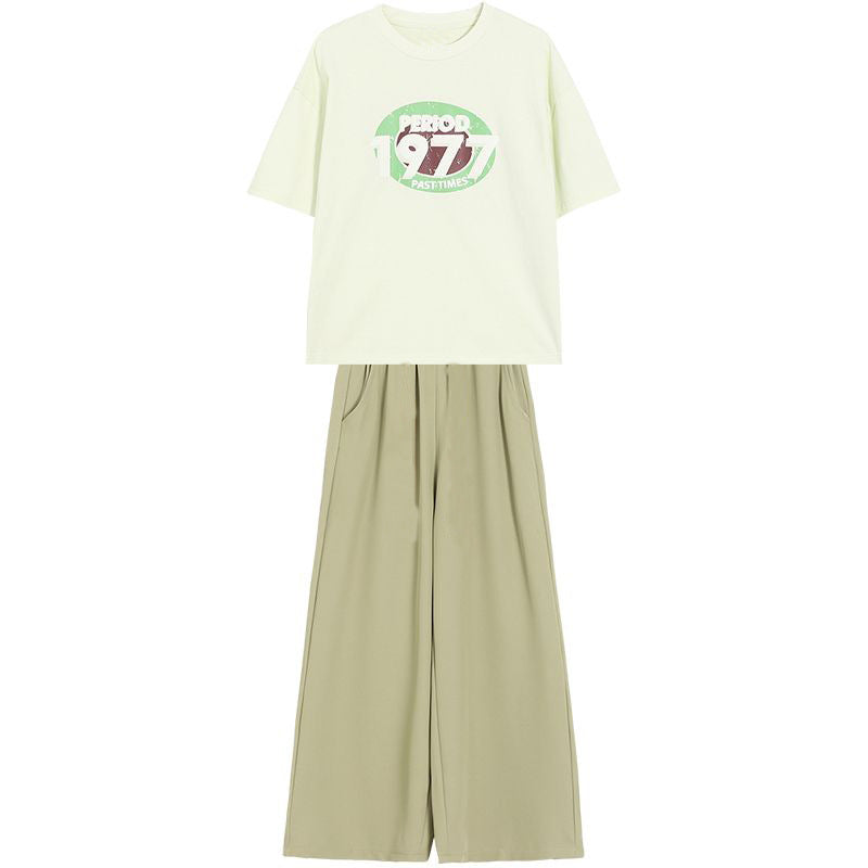 Girls' activewear two-piece set - stylish summer  new collection - girls' summer short-sleeve outfit - kids' casual summer wear
