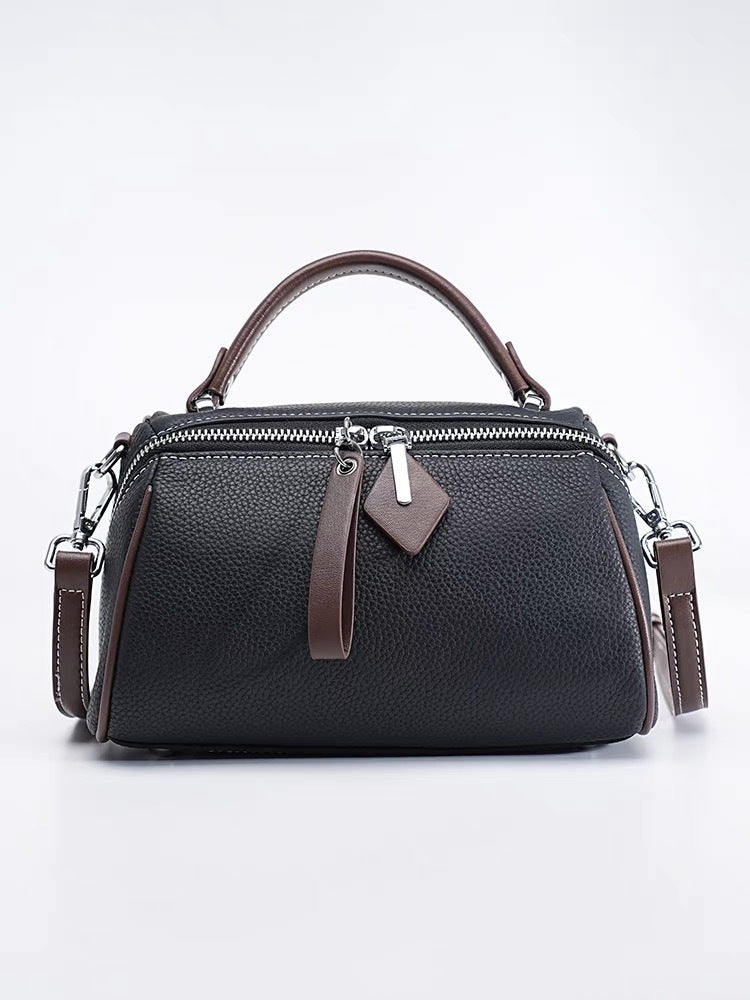 Small bag 2024 new women's fashion versatile phone bag handbag boston genuine leather women's bag chic crossbody bag