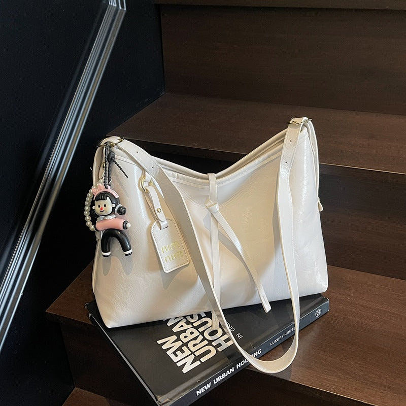 Simple bag women's 2025 summer new fashion versatile shoulder bag large capacity commuter tote bag messenger women's bag