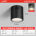 4inch black shell-surface mounted anti-glare-12w neutral light