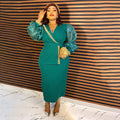 African cross-border e-commerce ol commute organza dress european and american  women's two-piece set pencil skirt