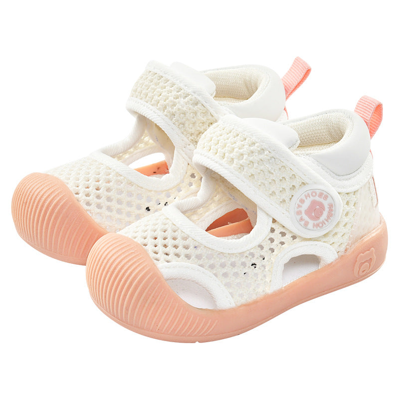 Baby sandals for boys, summer first walker shoes, 0-1-2 years old infant anti-slip soft sole mesh shoes for babies and toddlers, baby girl shoes