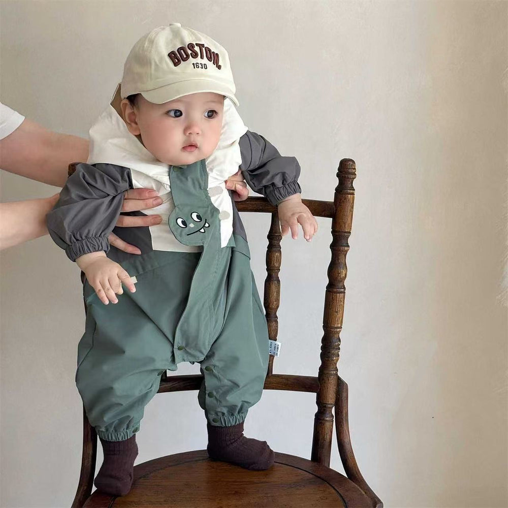 Spring & fall jacket double layer outwear hooded baby style clothes jumpsuit cute outwear cartoon baby clothes