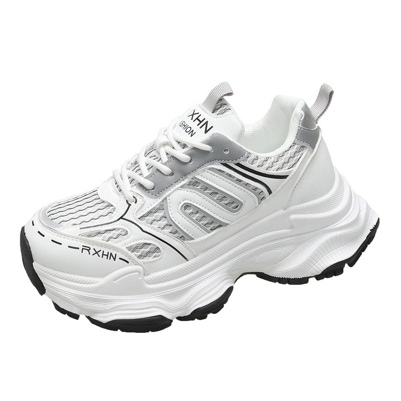 Thick sole dad shoes for women 2026new arrivalsummer thin mesh breathable mesh shoes heightenedcasual sneakers