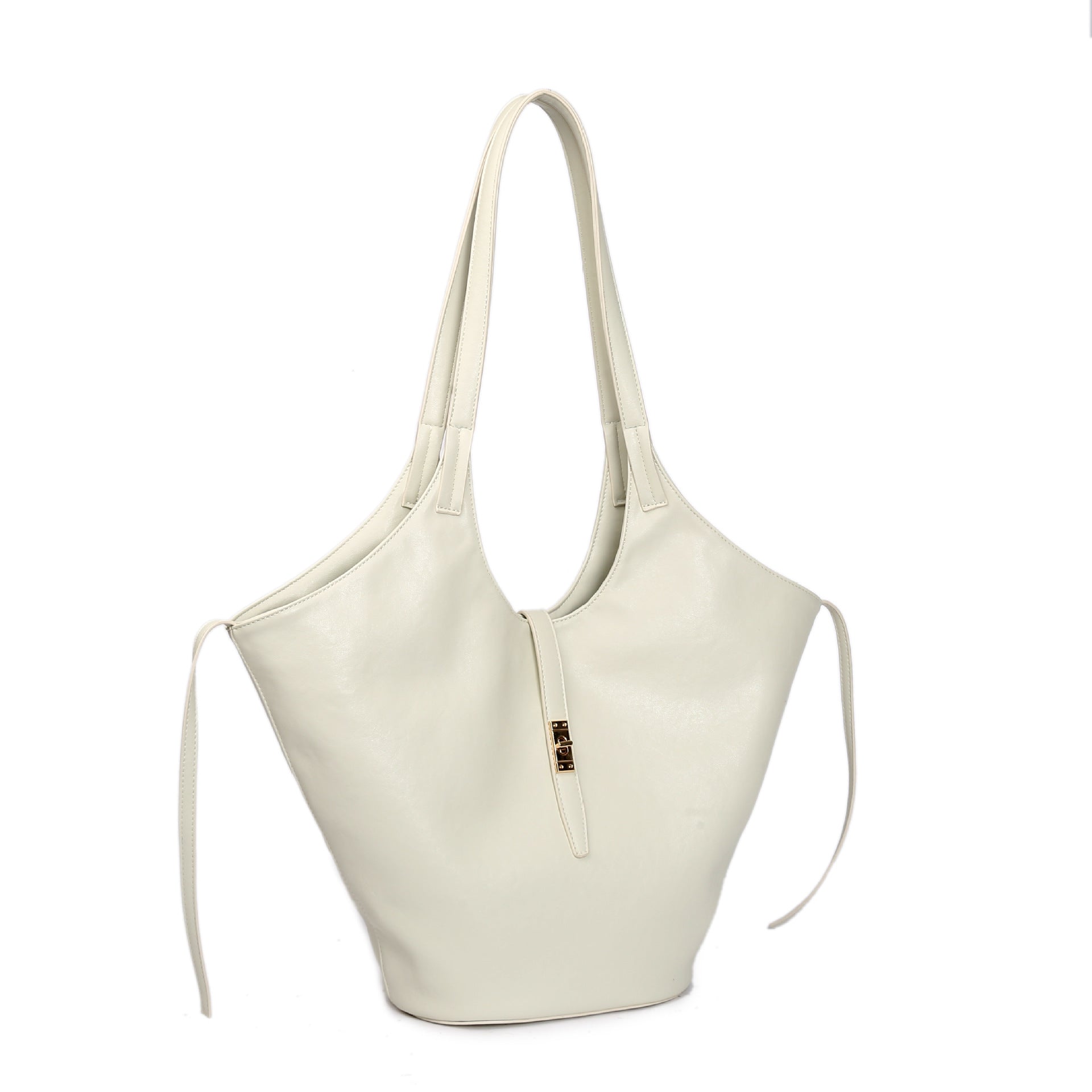 New large-capacity vegetable basket tote bag women's retro niche soft leather high-end sense simple and versatile commuter shoulder bag